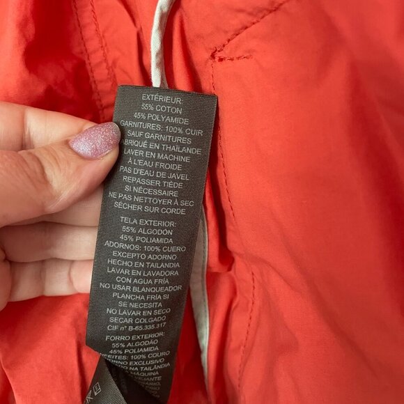 COACH Jacket Women Small Orange Hooded Full Zip Windbreaker Outdoor Designer - Picture 5 of 16